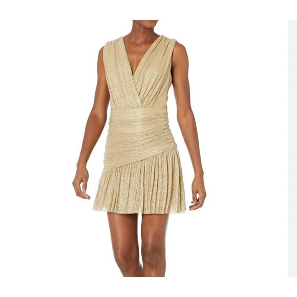 BCBG Maxazria Dress XL Metallic Luxury Old Money Vegas Mini Festive Wedding - Picture 1 of 16